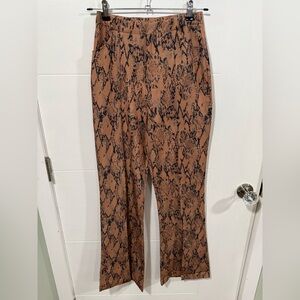 Princess Polly Brown Snake Print Flare Pants